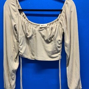 Vintage Cream Ruched Blouse